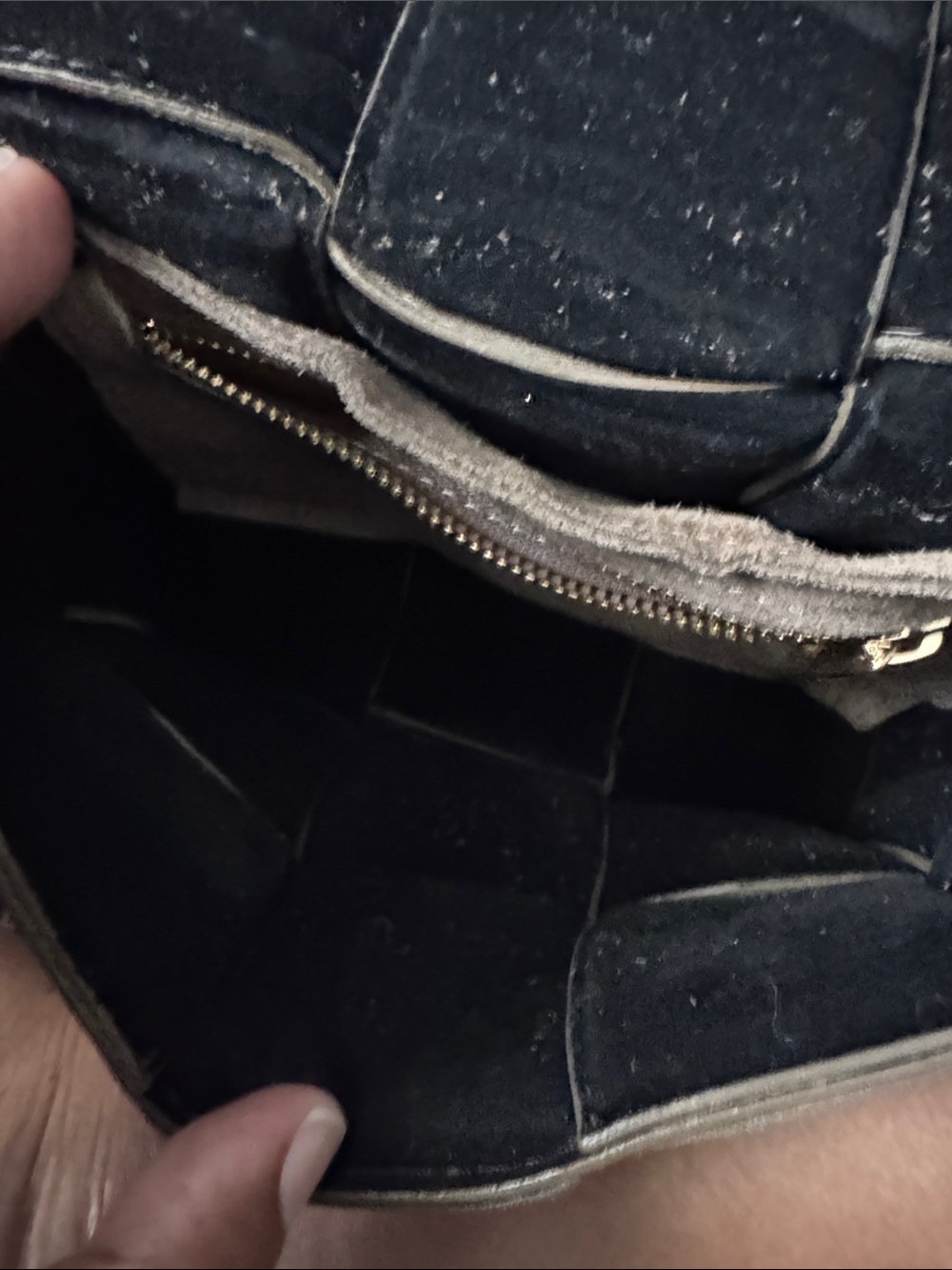 Suede Woven Crossbody Bag in Olive - Picture 6 of 6